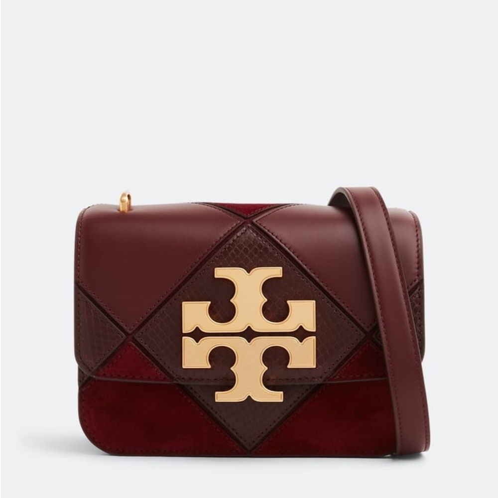 Tory Burch Maroon and Gold Crossbody Bag